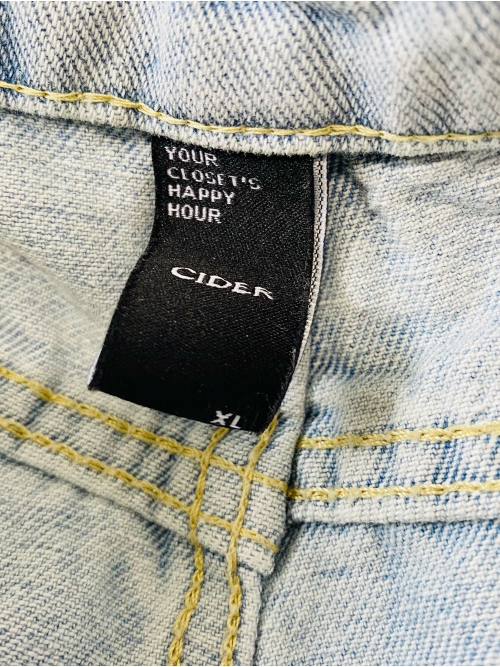 CIDER Distressed Denim Shortalls - Picture 4 of 4